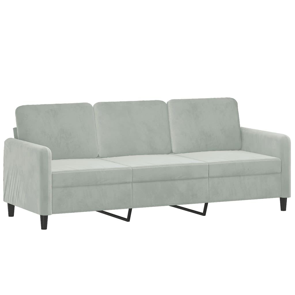 Light Gray Velvet 3-Seater Sofa S543017