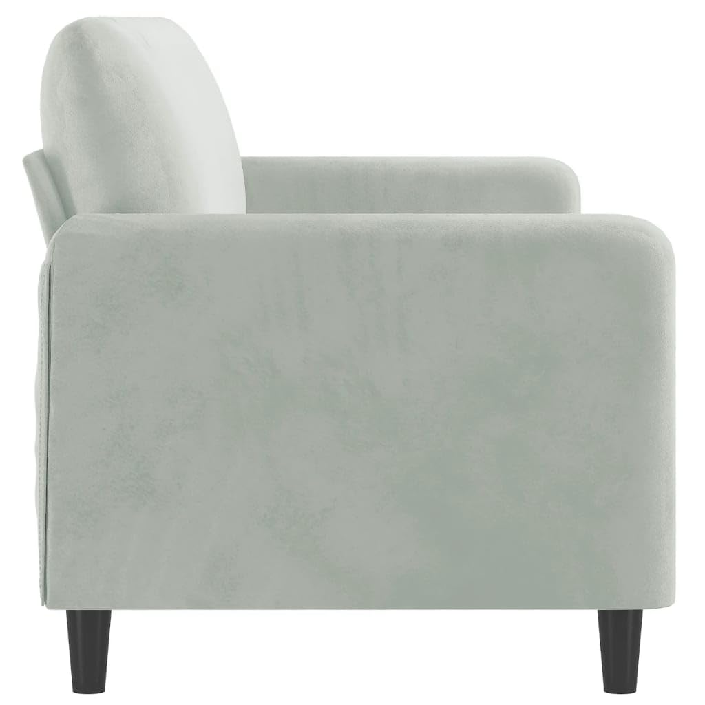 Light Gray Velvet 3-Seater Sofa S543017