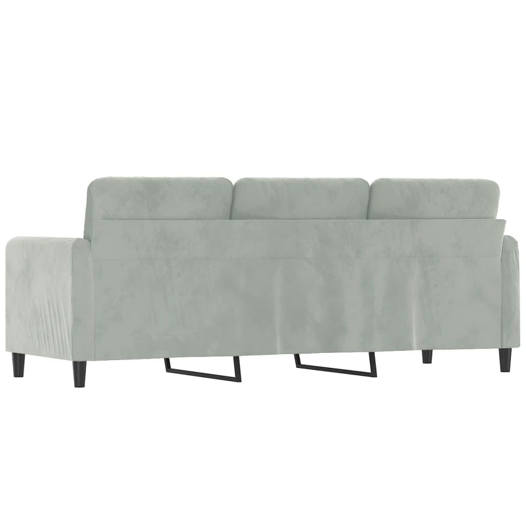 Light Gray Velvet 3-Seater Sofa S543017