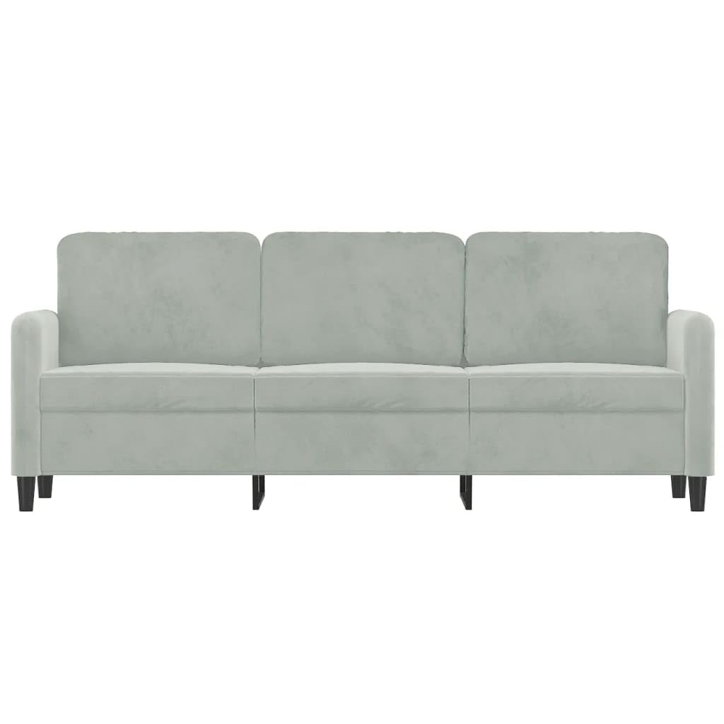 Light Gray Velvet 3-Seater Sofa S543017