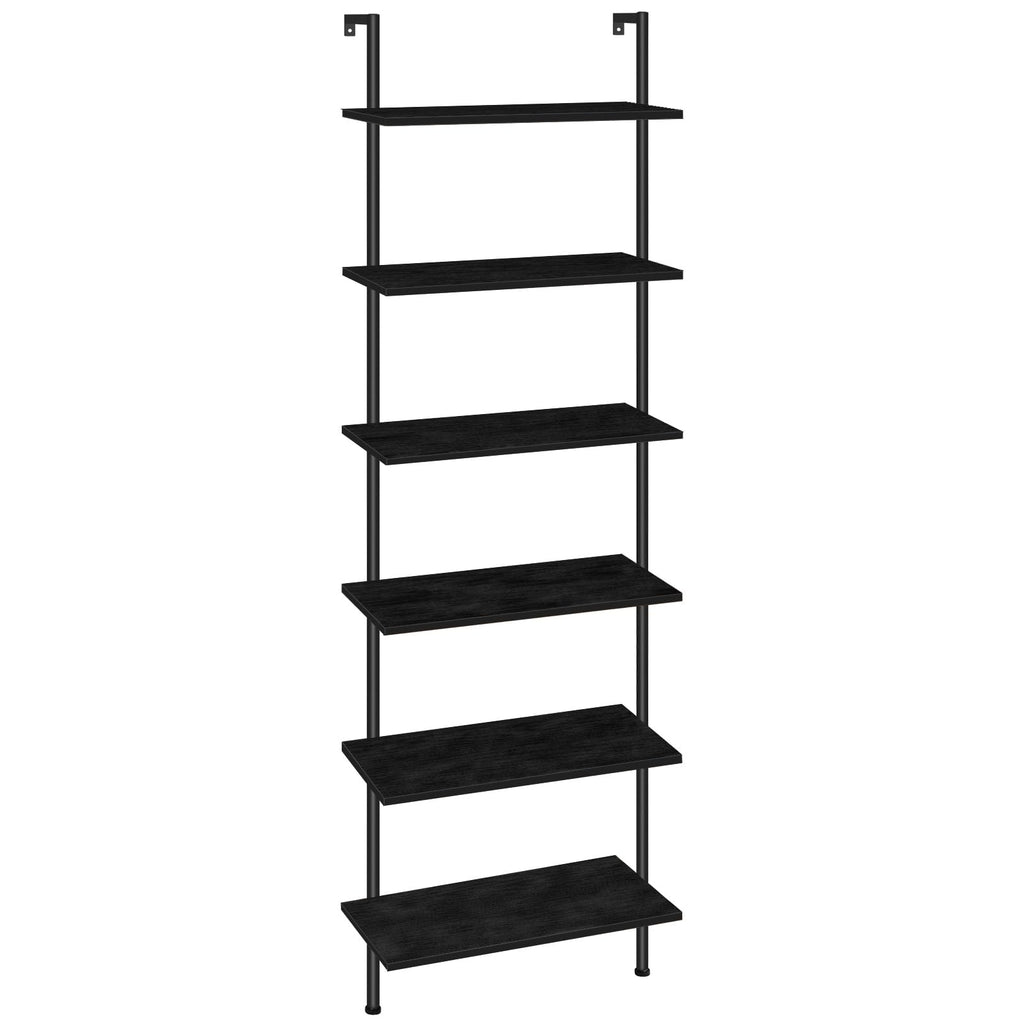 6-Tier Wall Mounted Wooden Ladder Shelf Q58986
