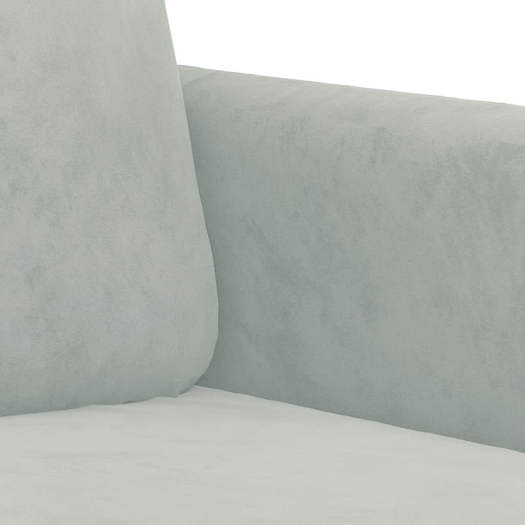 Light Gray Velvet 3-Seater Sofa S543017