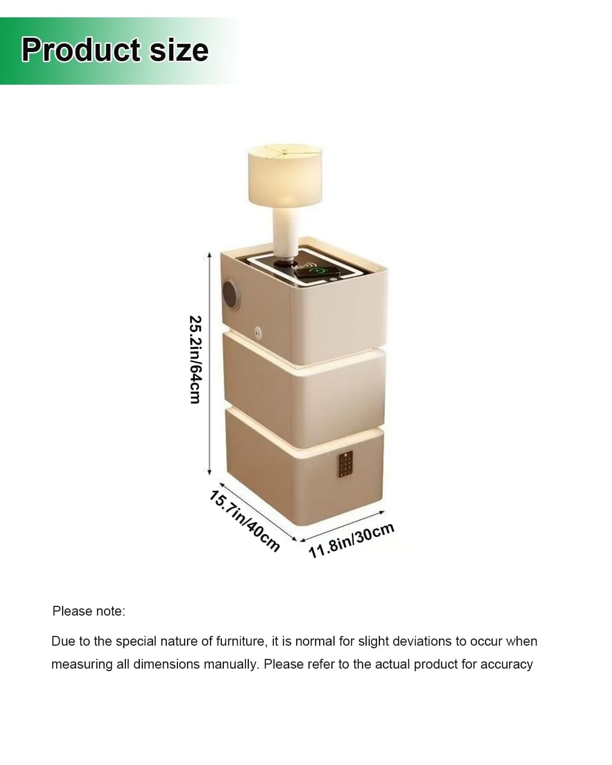 Narrow Nightstand with 3 Drawers C88255