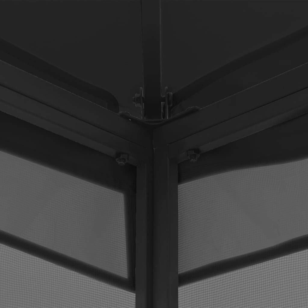 Anthracite Steel Frame Gazebo with Nets 9.8x9.8x8.7ft Z40286