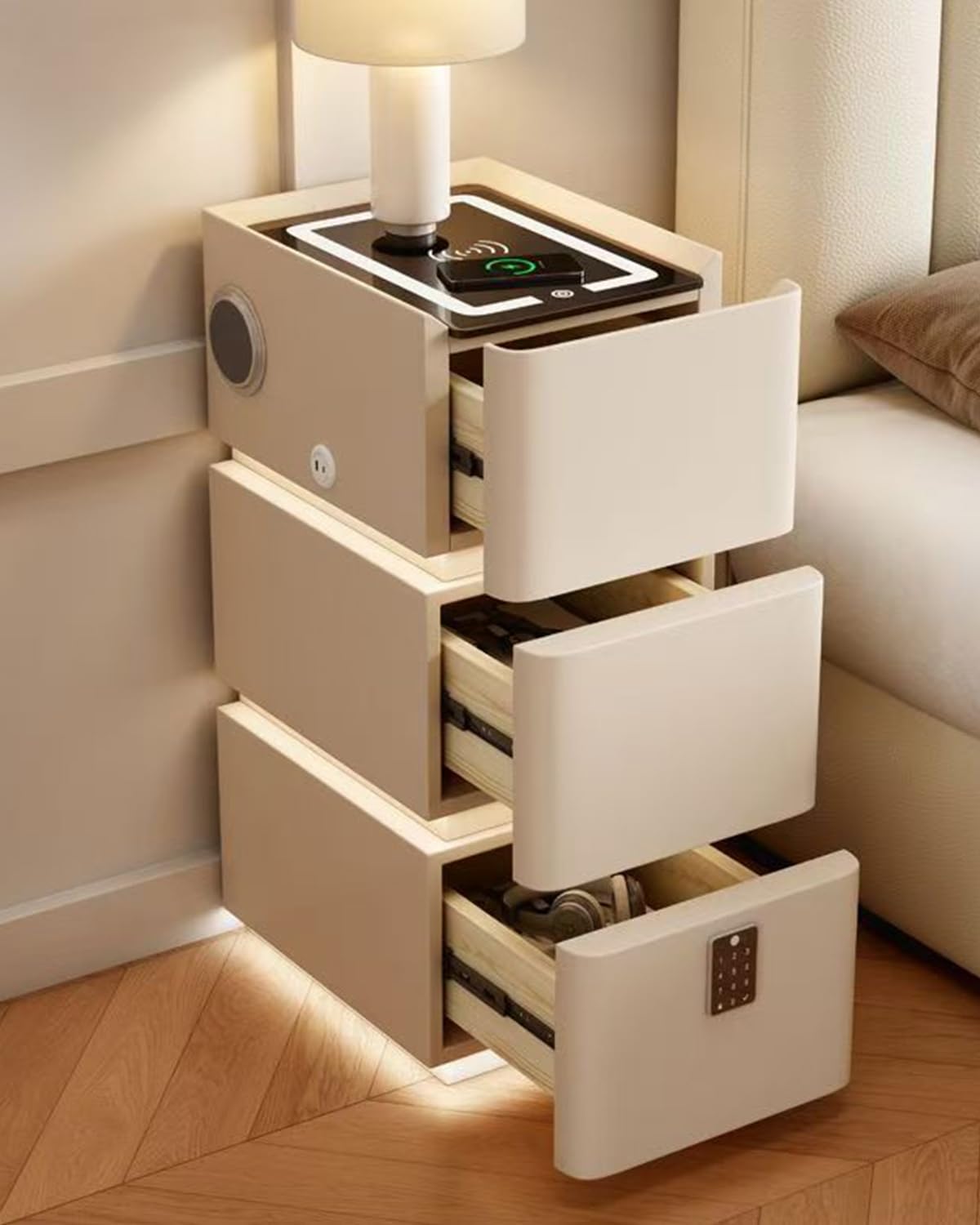 Narrow Nightstand with 3 Drawers C88255