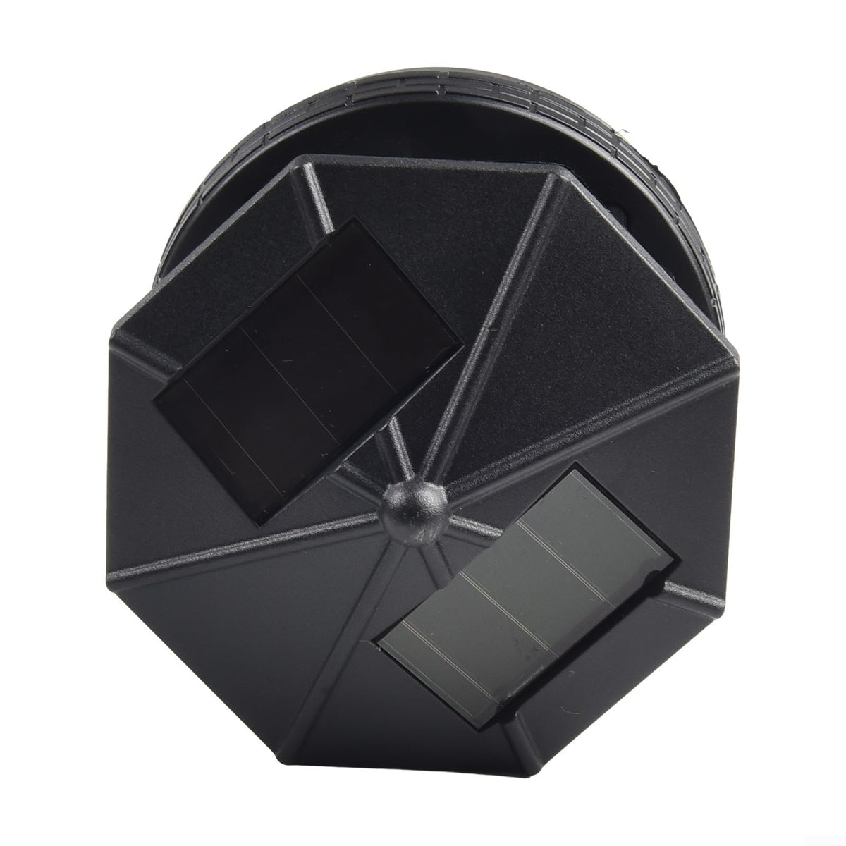 Solar Lighthouse Garden Light Rotatable Shade 360-Degree Outdoor Waterproof Lawn Street Lighting 2 Solar Panels Fast Charging ABS Material White Light Black Red 1pc 11x10x11cm(black) M379