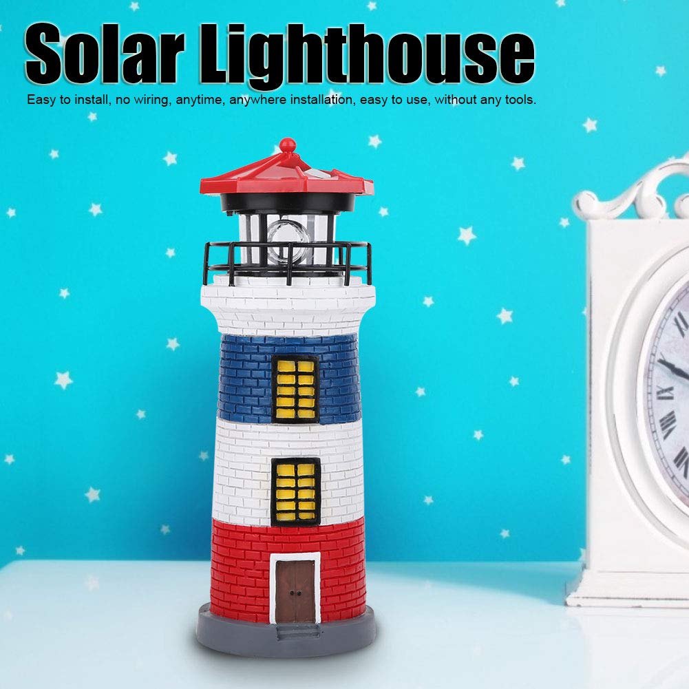 Solar Lighthouse Statue Outdoor Light T9548