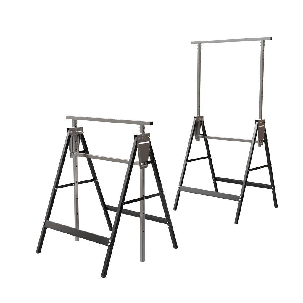 Heavy Duty Steel Sawhorse Brackets 2 Pack Adjustable Folding 330 lbs Capacity V375570