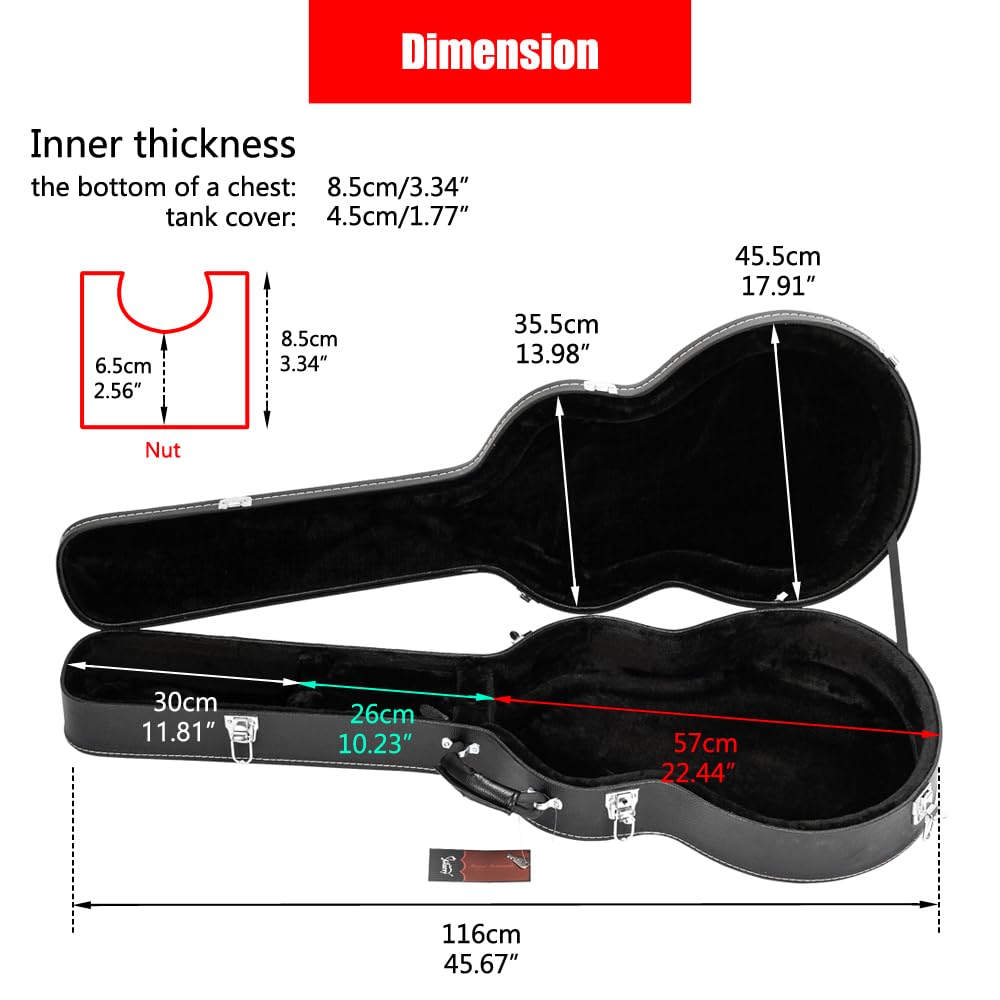 42-Inch Hard Electric Guitar Case with Lock Latch O533105