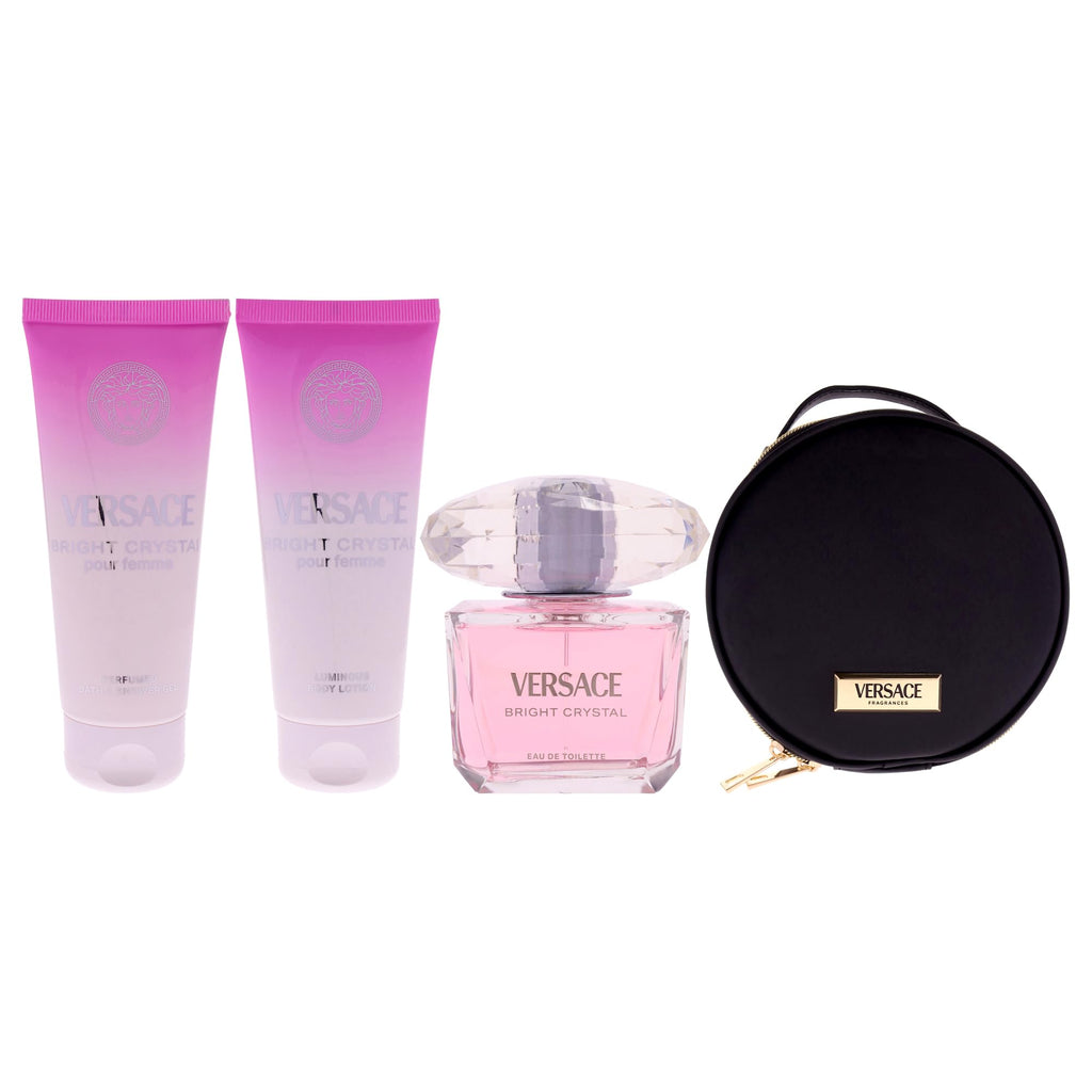 4 Pc Gift Set 3oz EDT Spray, 3.4oz Body Lotion, 3.4oz Shower Gel, Round Make Up Case Z988418