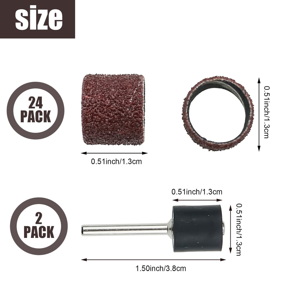 26 Pack Nail Grinder Replacement Kit Sanding Drum Set A879075