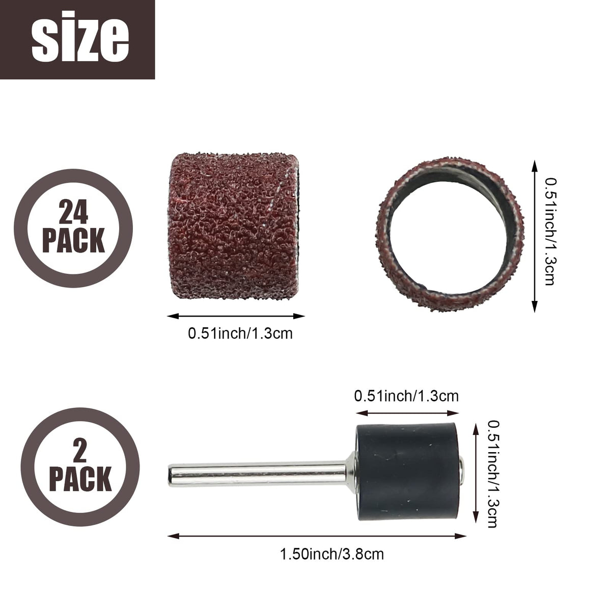 26 Pack Nail Grinder Replacement Kit Sanding Drum Set A879075