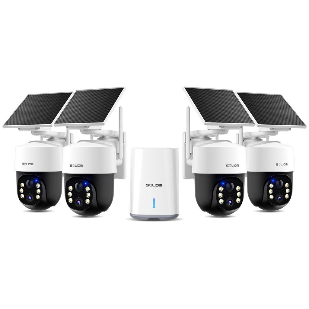 4K Solar Security Cameras Wireless Outdoor System 4-Cam Kit D1880