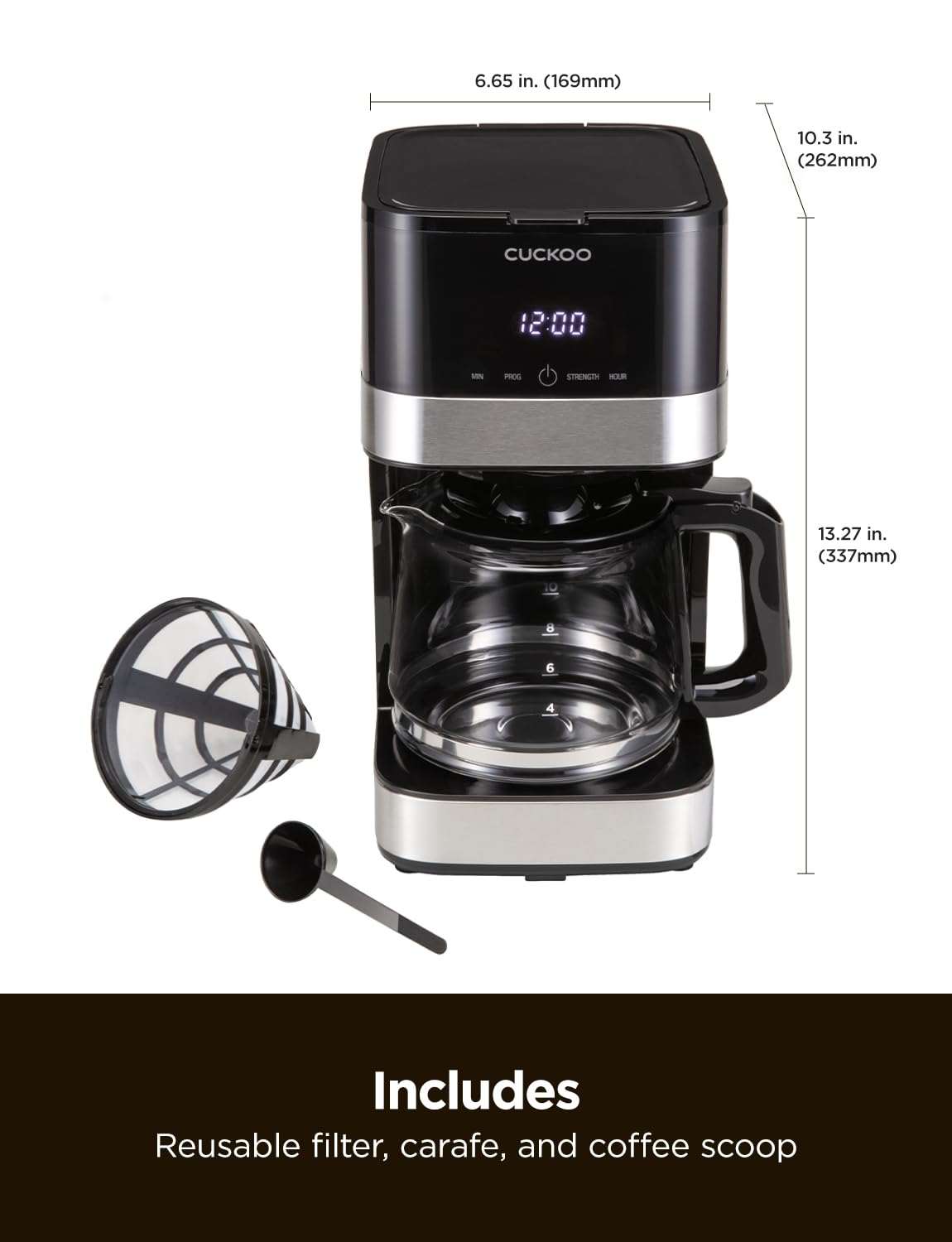 10-Cup Programmable Drip Coffee Maker with Glass Pot V510285