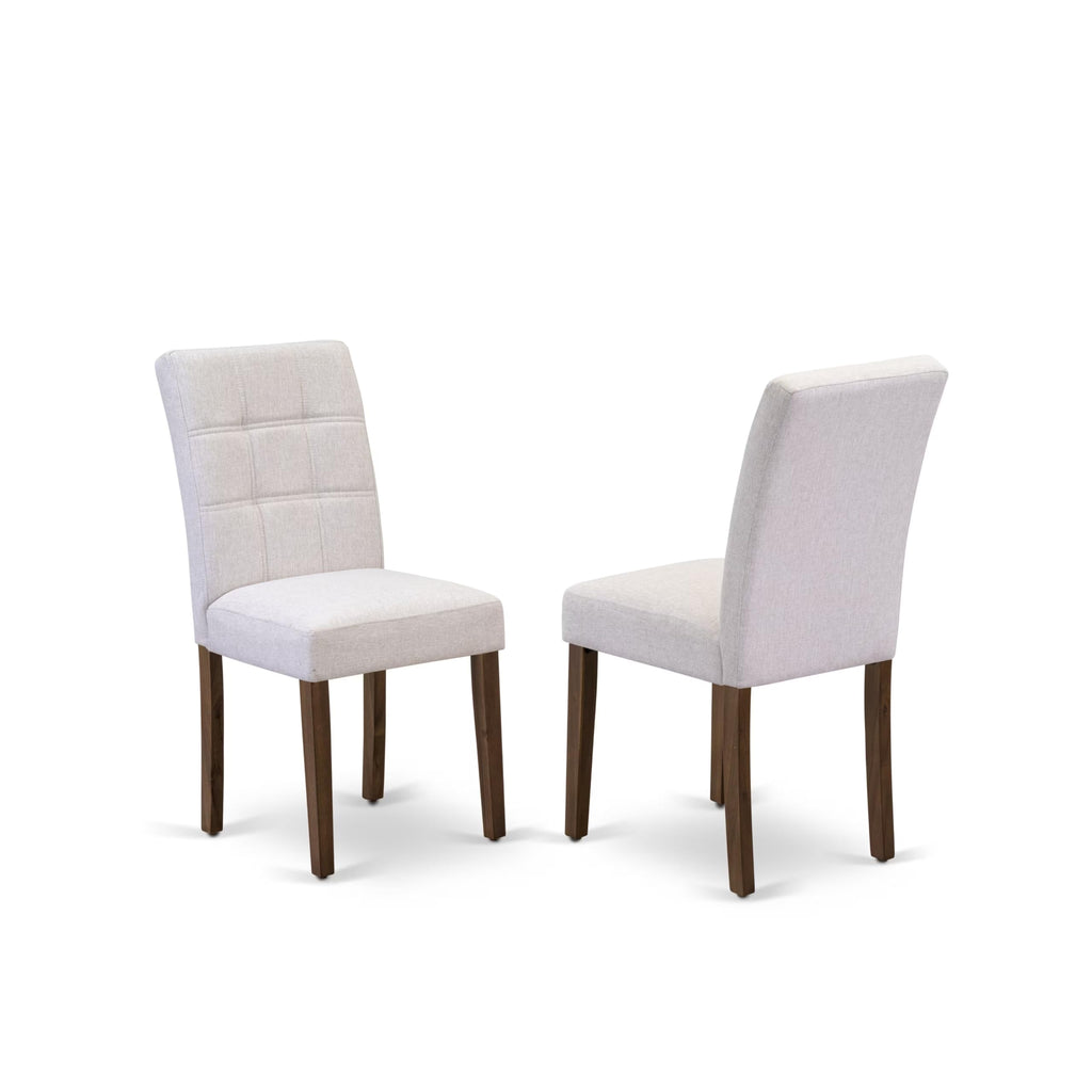 5 Piece Mid Century Dining Table Set with 4 Beige Fabric Chairs R984679
