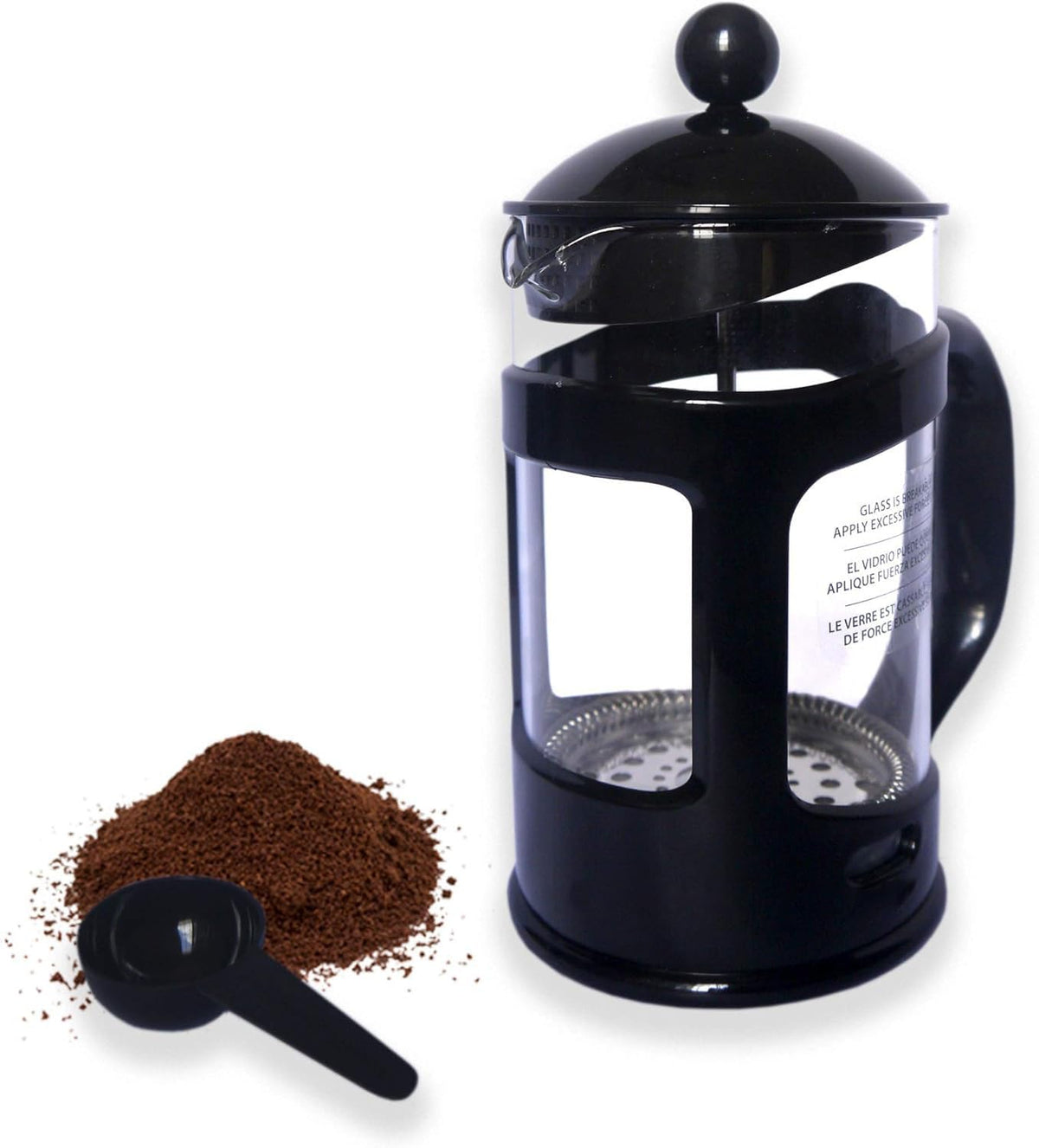 28 Ounce Glass French Press Coffee Maker with Stainless Steel Mesh Filter Q49482