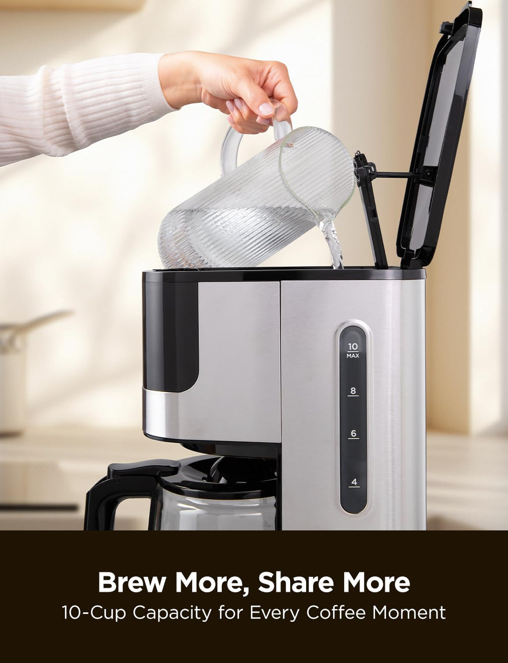 10-Cup Programmable Drip Coffee Maker with Glass Pot V510285