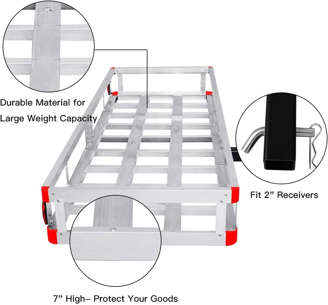 500lb Capacity Aluminum Hitch Cargo Carrier with Ramp H177874