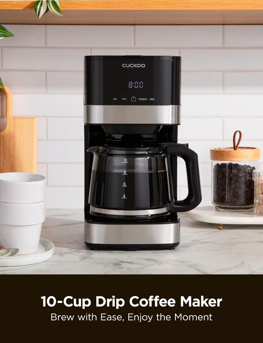 10-Cup Programmable Drip Coffee Maker with Glass Pot V510285