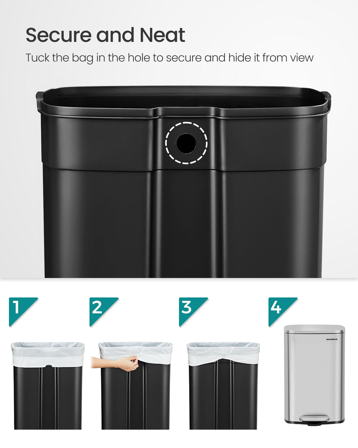 13 Gallon Stainless Steel Trash Can T94040