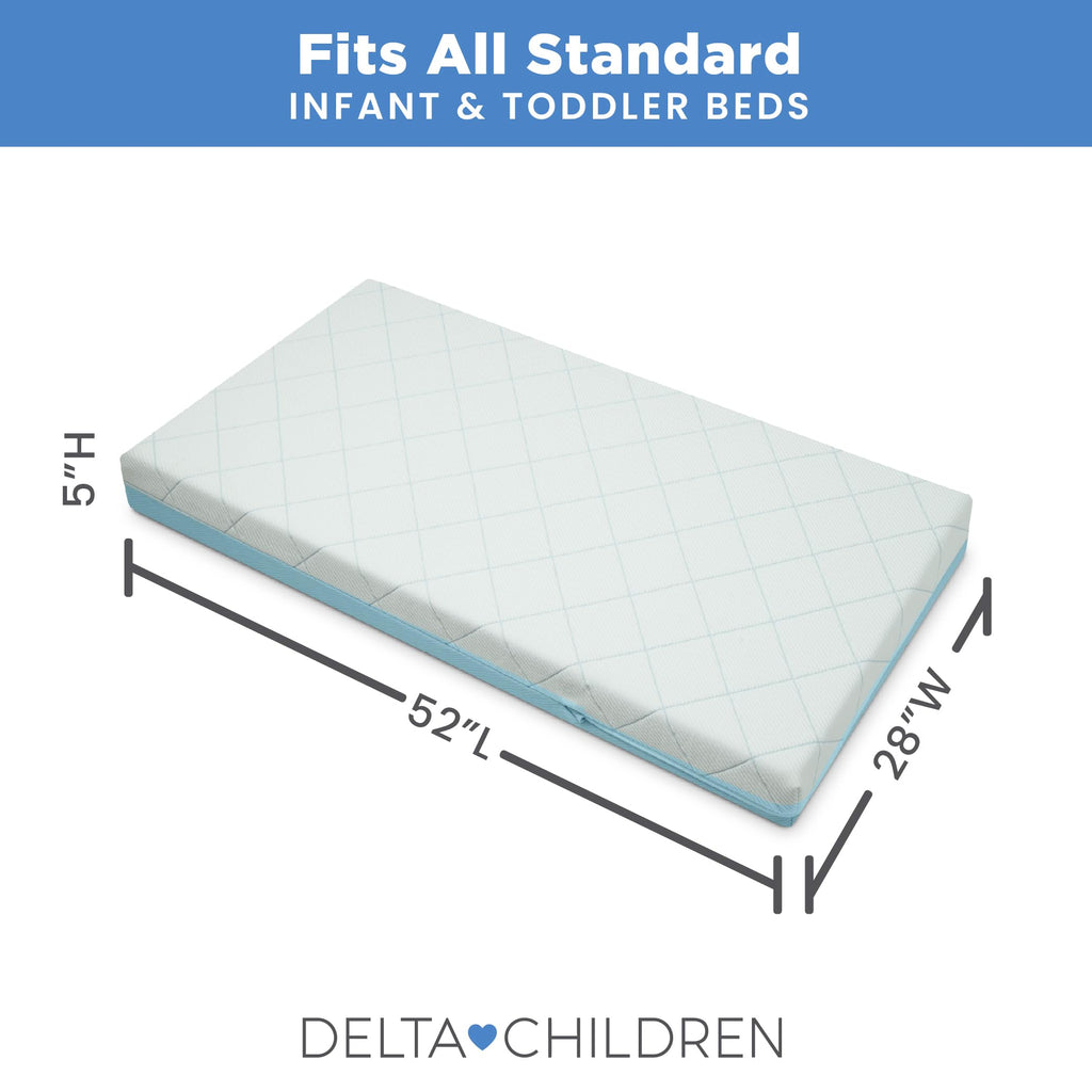 2-Stage Crib and Toddler Mattress with Removable Machine Washable Waterproof Cover J479866