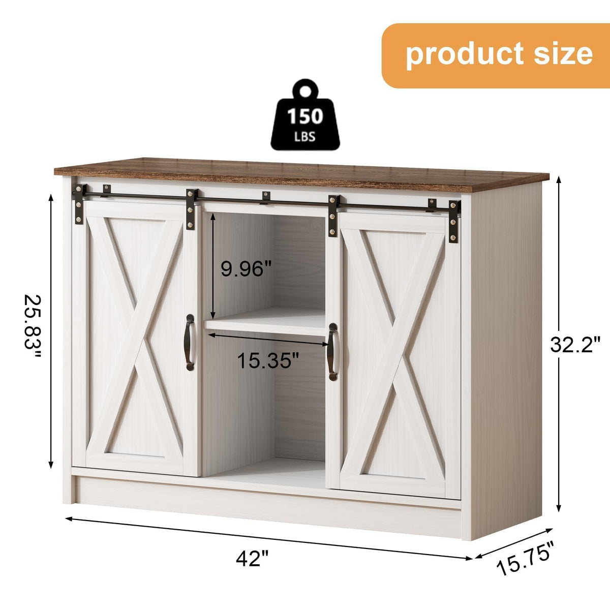 White 42 Inch Coffee Bar Cabinet V97111