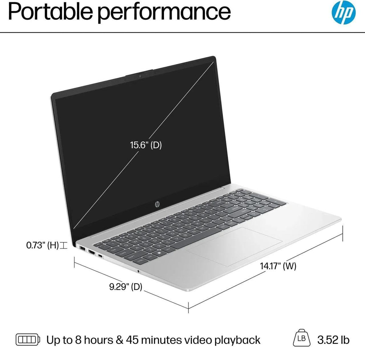 15.6" HD Touch Screen Laptop Intel Core i5 8GB RAM 512GB SSD Silver O41610