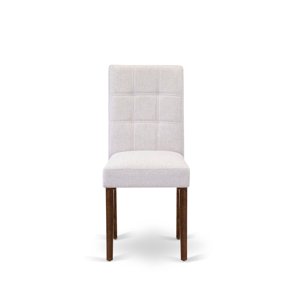 5 Piece Mid Century Dining Table Set with 4 Beige Fabric Chairs R984679