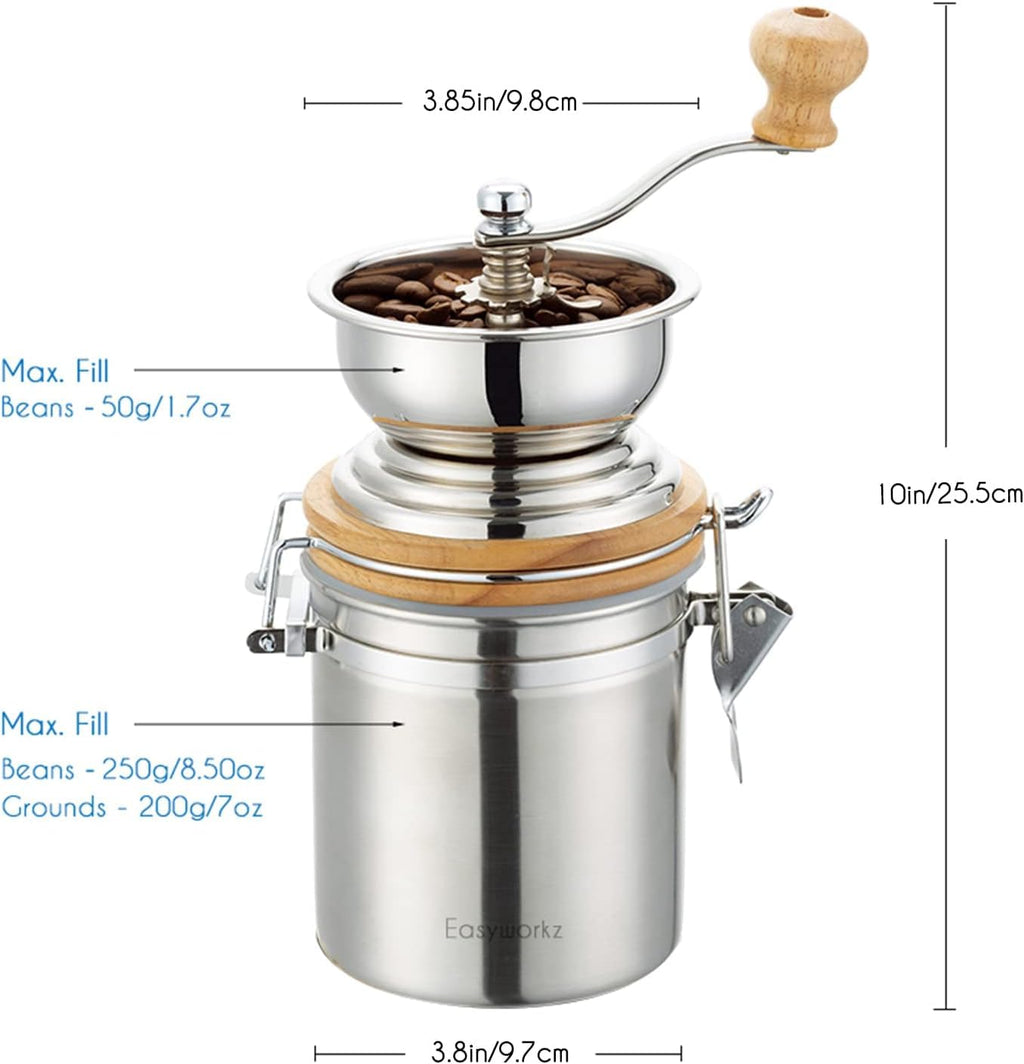 34 oz French Press and Manual Coffee Grinder with Canister H18660