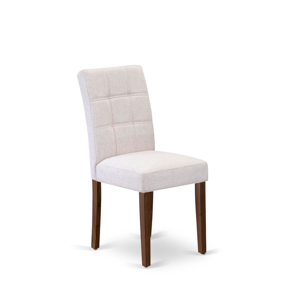 5 Piece Mid Century Dining Table Set with 4 Beige Fabric Chairs R984679