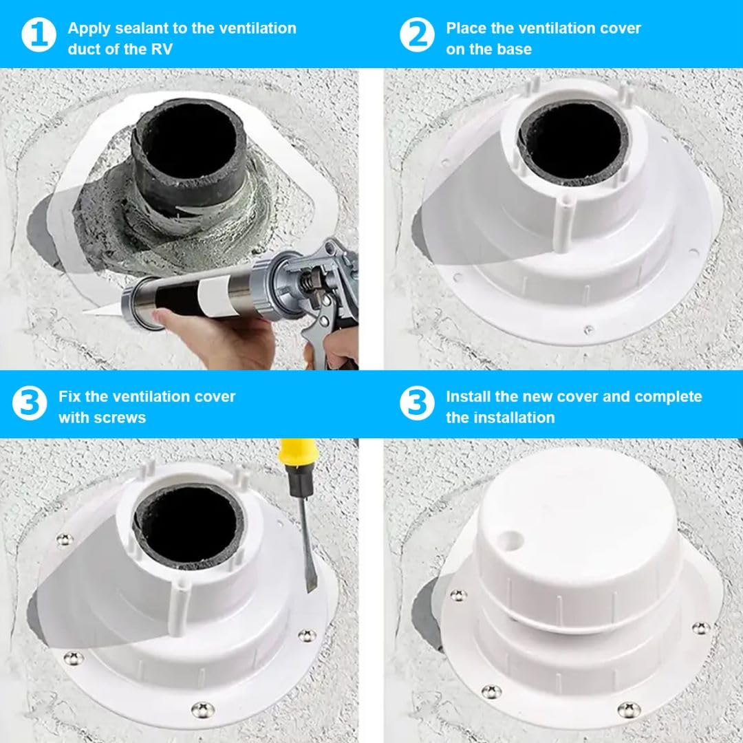 RV Plumbing Vent Caps 2 Pcs White Plastic D670