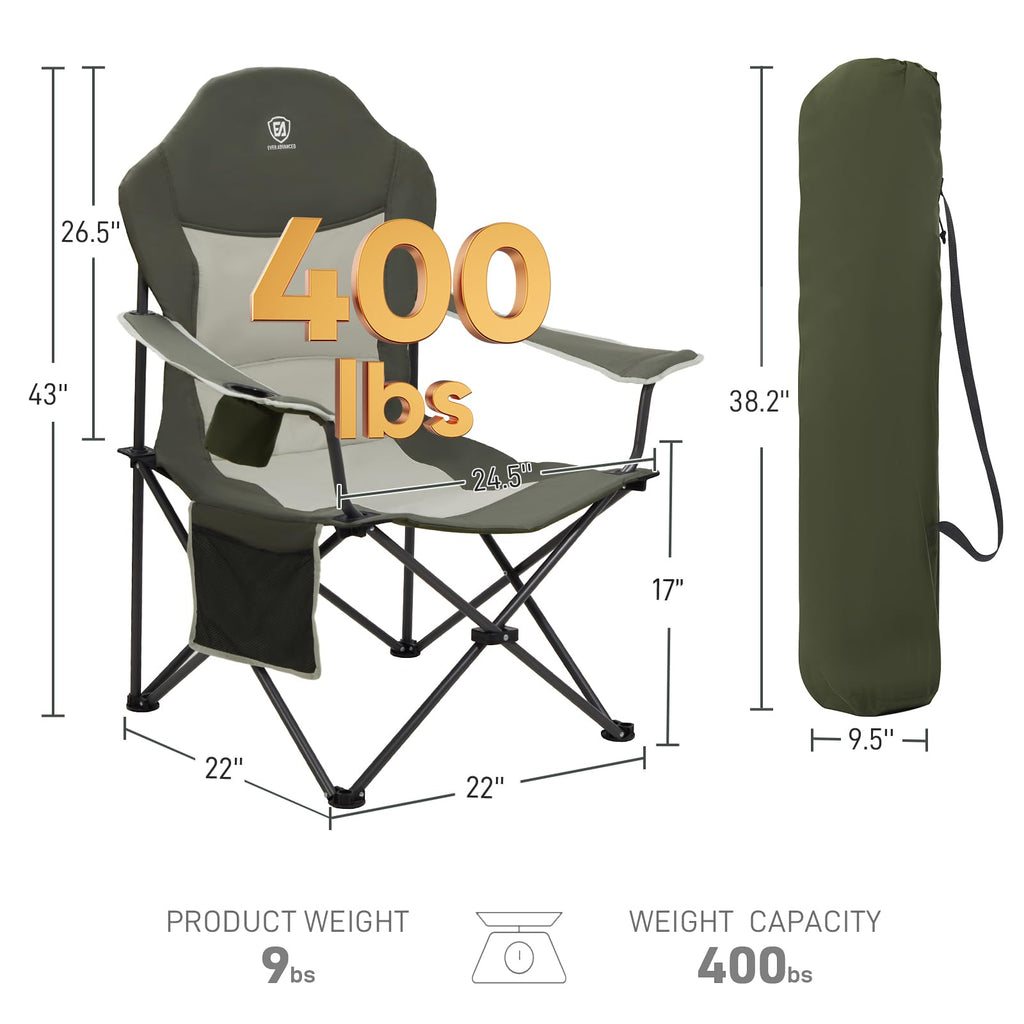 Folding Camping Chairs 2 Pack Green H347376