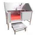 47 Inch Stainless Steel Dog Grooming Tub with Walk-in Stairs V1205