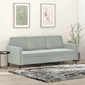 Light Gray Velvet 3-Seater Sofa S543017