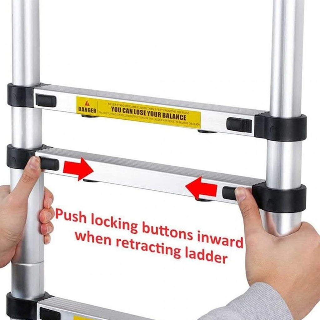 Aluminum Telescopic Extension Ladder 8.5ft-20.3ft Non-Slip W80860