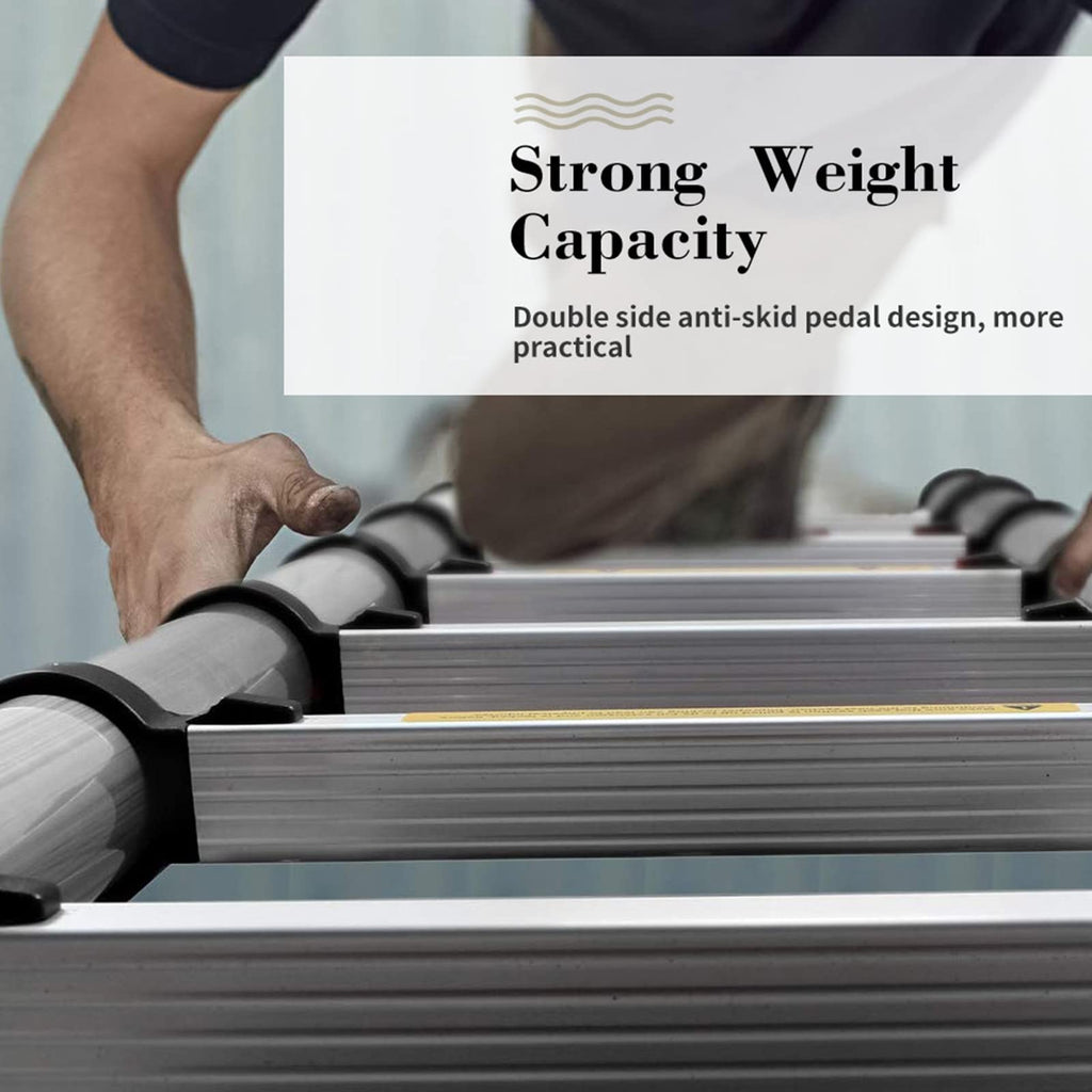 Aluminum Telescopic Extension Ladder 8.5ft-20.3ft Non-Slip W80860