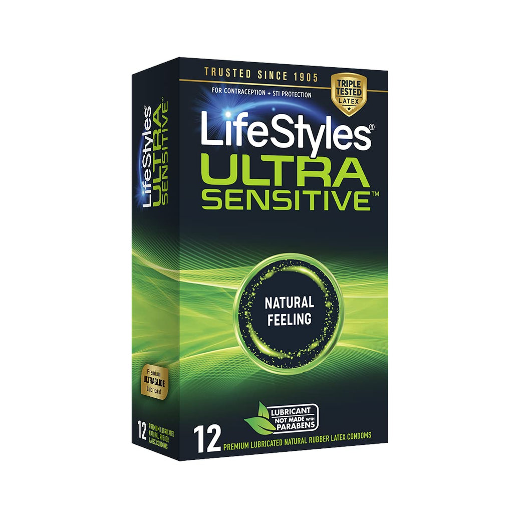 Ultra Sensitive Lubricated Latex Condoms, 12 Count S6485