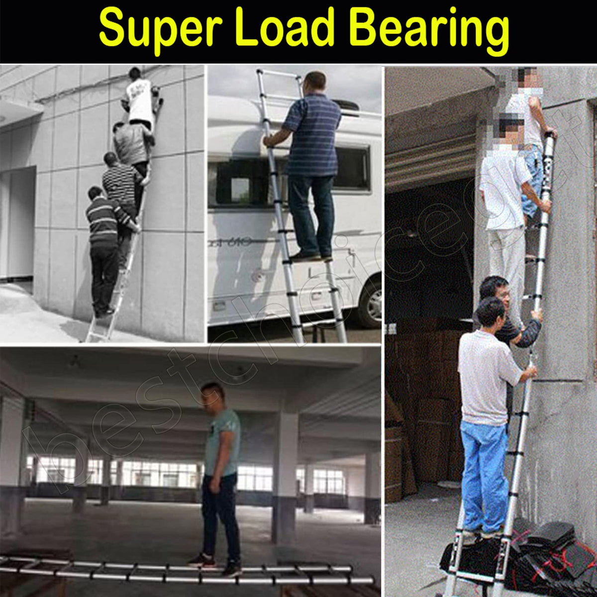 Aluminum Telescopic Extension Ladder 8.5ft-20.3ft Non-Slip W80860