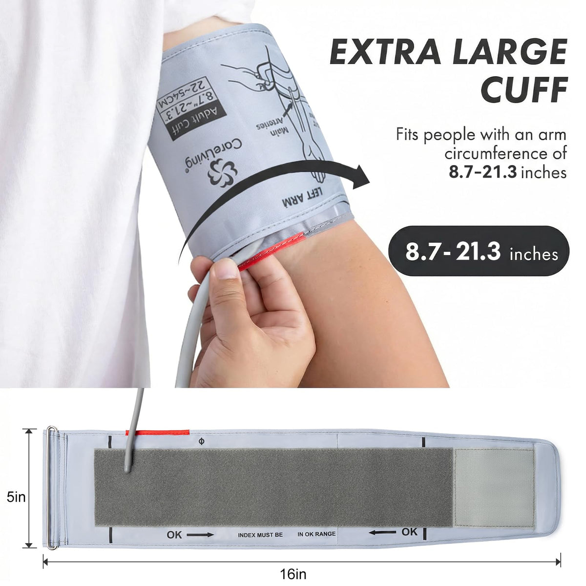 Extra Large Blood Pressure Cuff 8.7"-21.3" V93500
