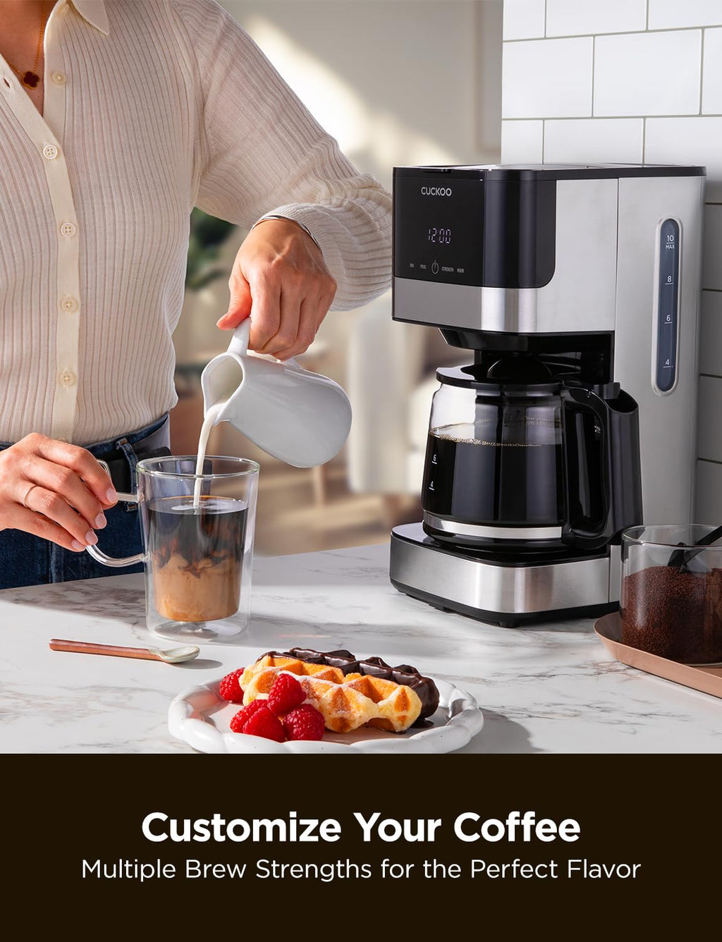 10-Cup Programmable Drip Coffee Maker with Glass Pot V510285