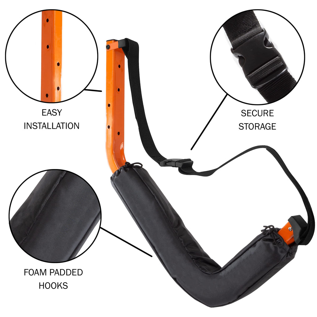 Kayak Storage Hooks Set of 2 Wall Mount 125lbs Capacity I752523