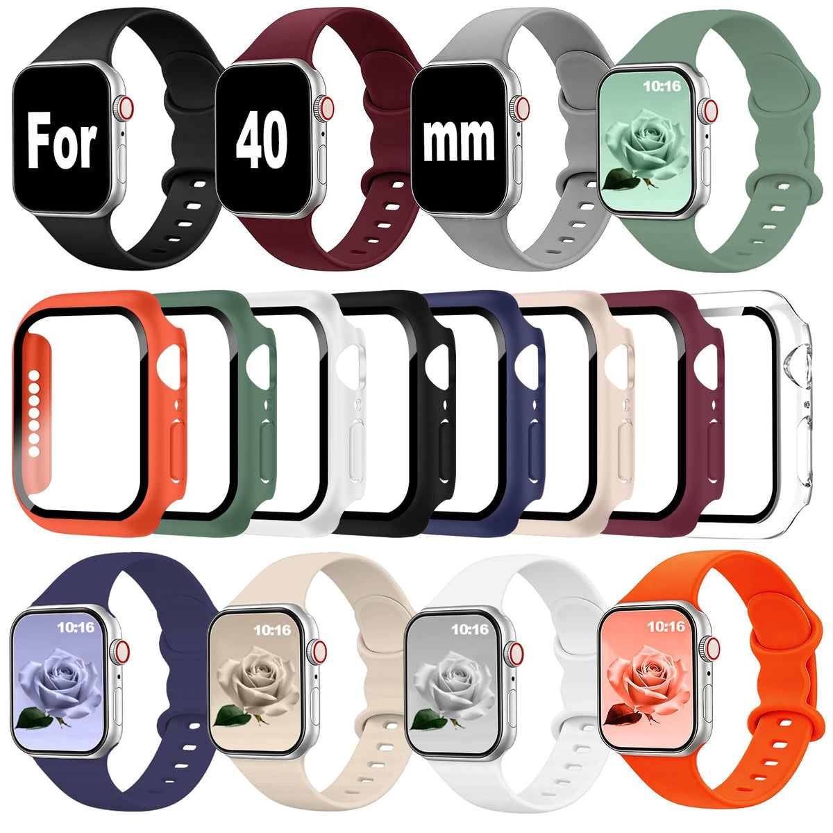 8 Pack Watch Screen Protector Silicone Band V15950
