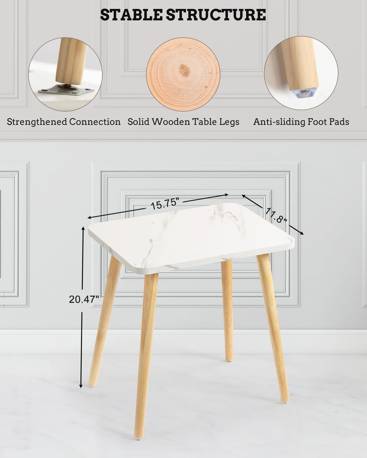 Set of 2 Small Side Table with Wood Legs K144470