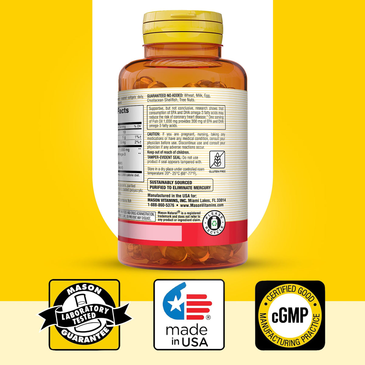 Omega 3 Fish Oil 1000mg 90 Softgels Pack of 3 H5679