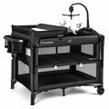 4-in-1 Pack and Play, Baby Bassinet Bedside Sleeper, Black H67420