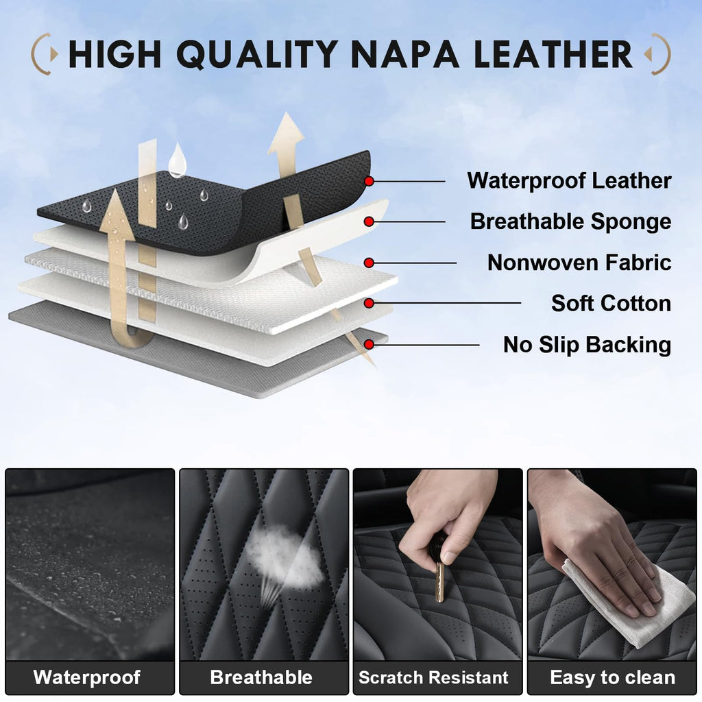 Leather Seat Covers Full Set Waterproof Custom Fit A82967