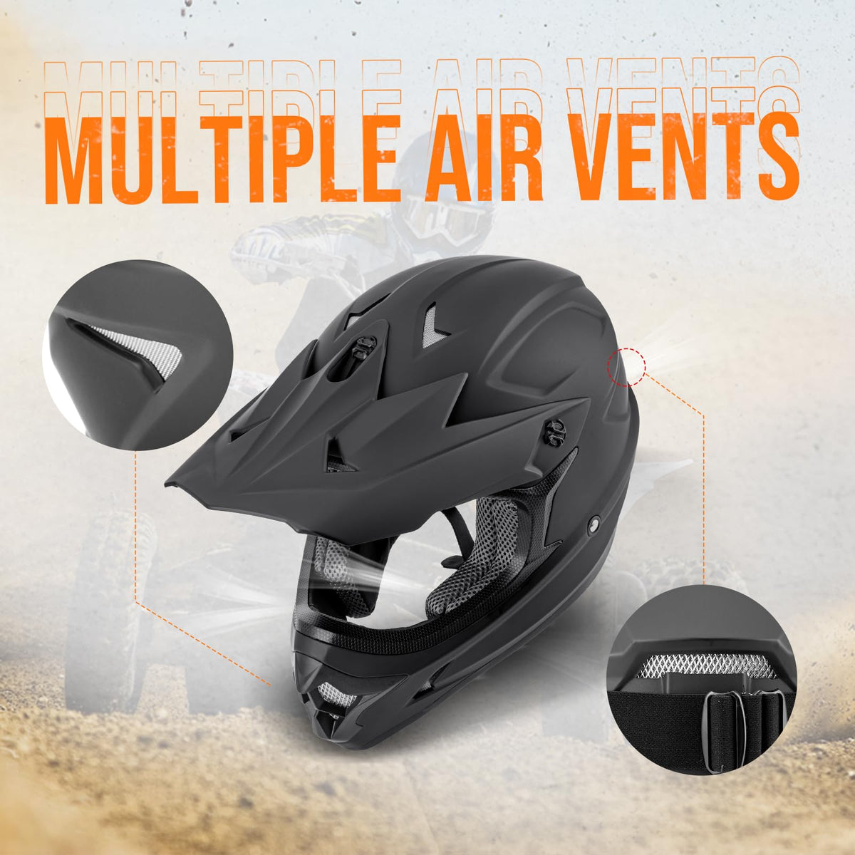Adult ATV Dirt Bike Helmet with Goggles Gloves & Mask H573