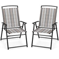 Patio Chairs Set of 2 Folding Armrests Metal Frame L705560