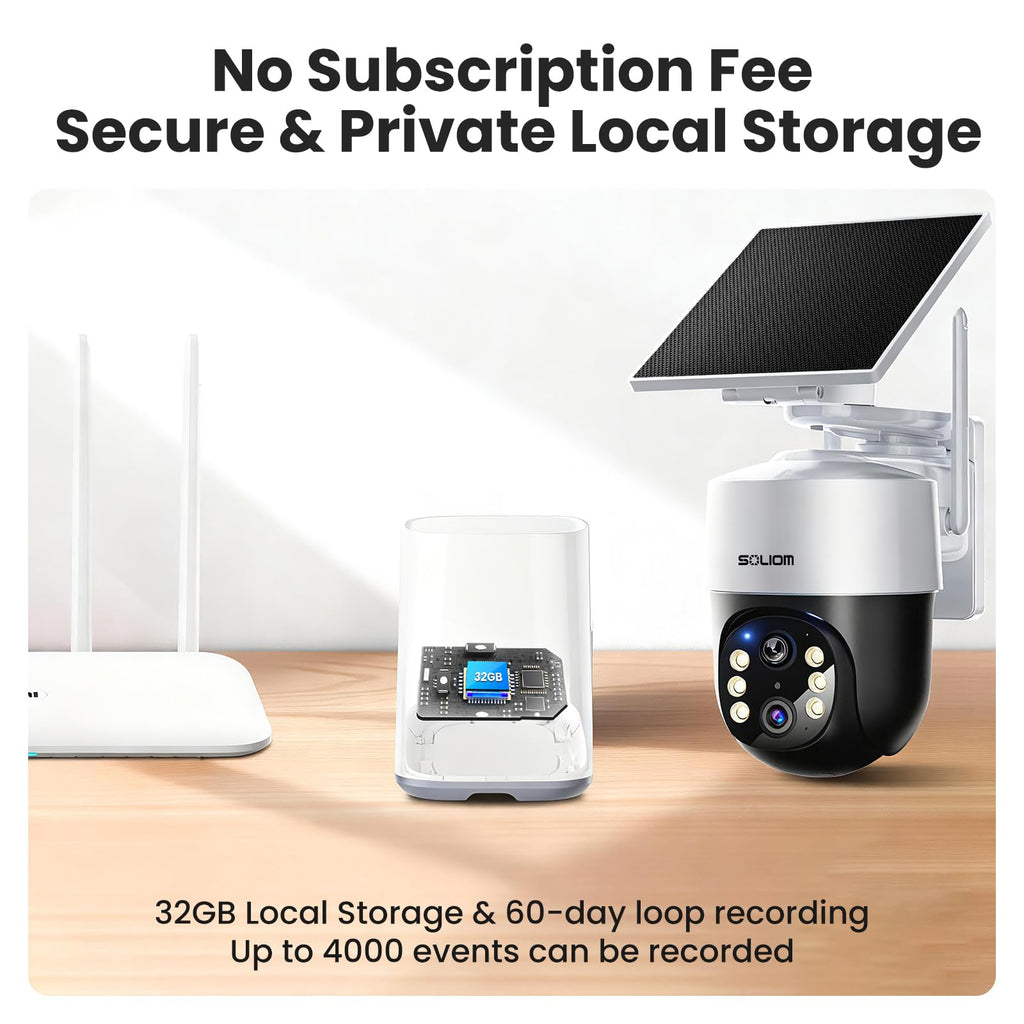 4K Solar Security Cameras Wireless Outdoor System 4-Cam Kit D1880