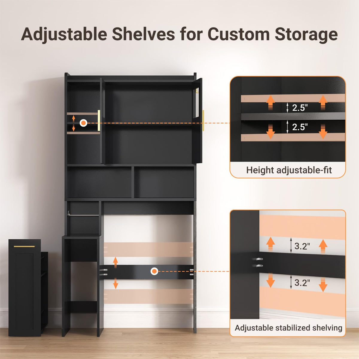 Over The Toilet Storage Cabinet with Acrylic Doors N45319